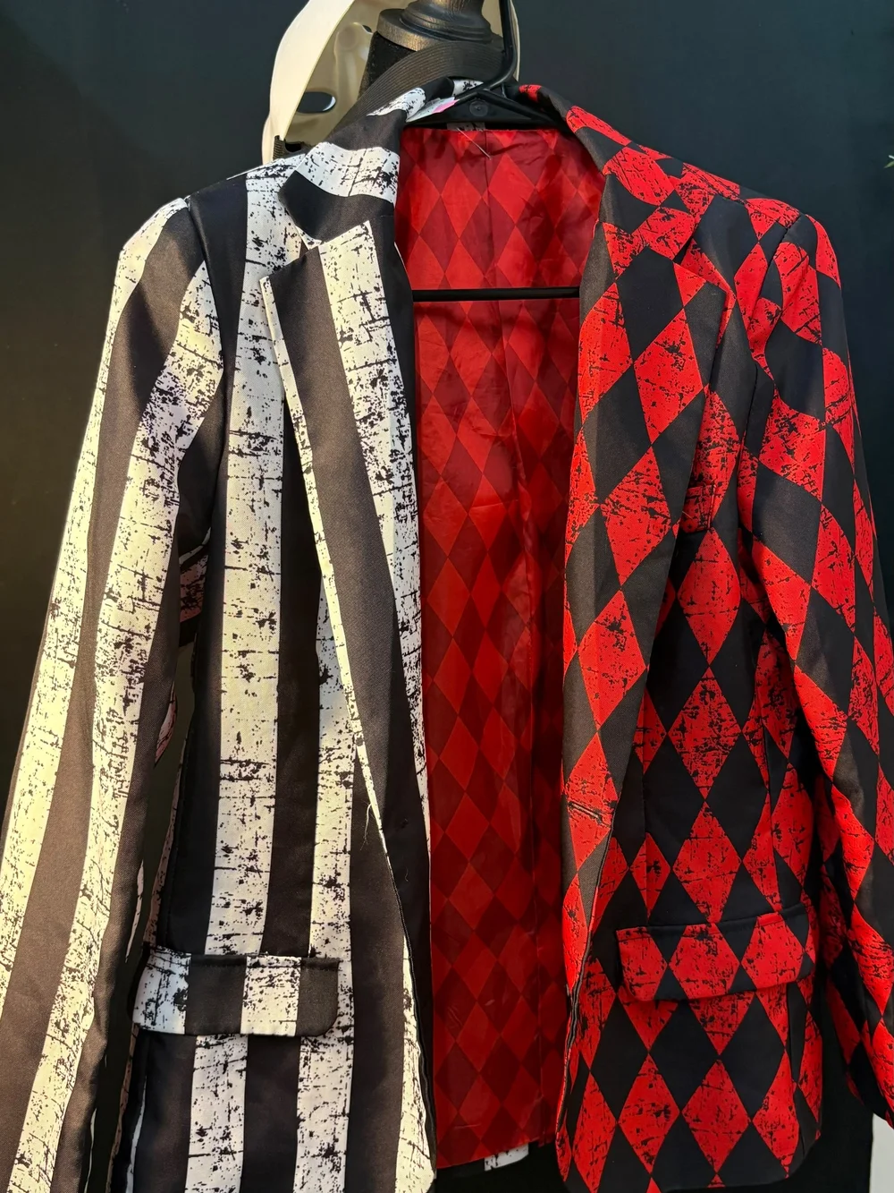 Clown Red and Black Jacket And Pants Costume With Mask